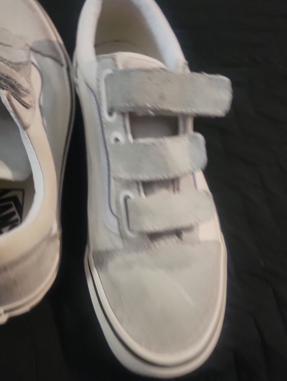 Vans Kids Light Gray Suede Velcro Sneakers - Picture 8 of 10